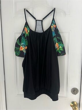 Women Strappy Tropical Bathing Suit Top Bikini Top Beach 3X #906